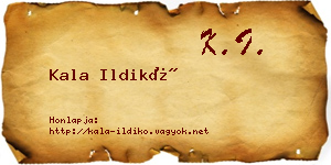 Kala Ildikó névjegykártya